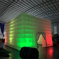 LED light portable inflatable party cube tent