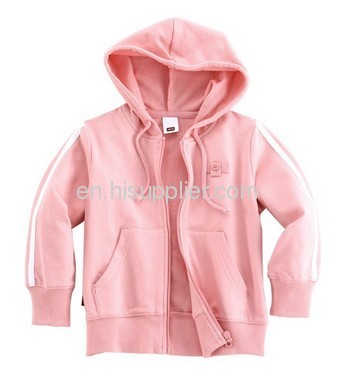 Children's sweater with funnel cap pink color