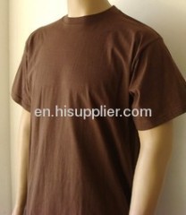 Brown Low Collar Round neck T-shirt