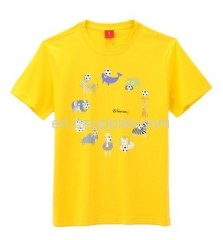 Yellow low round collar T-shirt
