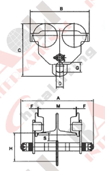 TROLLEY GCL TYPE PLAIN (heavy duty) 01248 01241L 01242L 01243L 01244L 01245L 01246L 01247L 01248L
