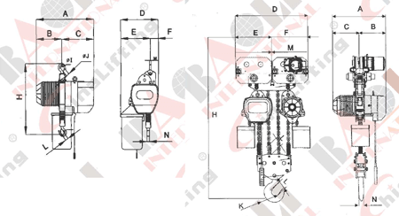 ELECTRIC CHAIN HOIST K1 TYPE 05578 05579