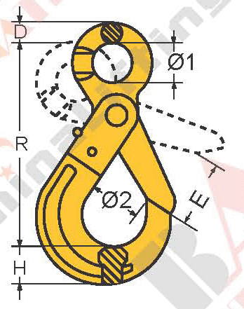 G80 EYE SELF-LOCKING HOOK 25008 25009