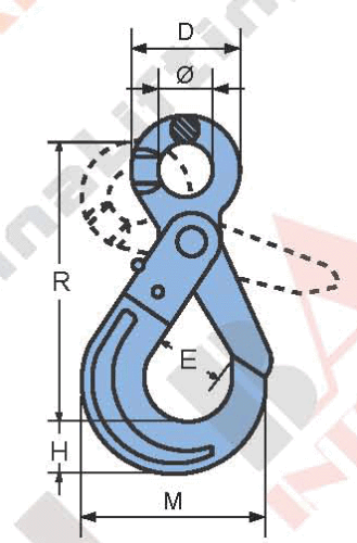 G100 EUROPEAN TYPE EYE SELF-LOCKING HOOK