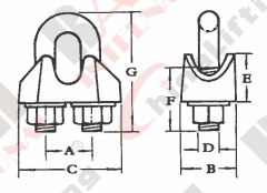 GALV MALLEABLE WIRE ROPE CLIP DIN 1142 SIMILAR TO EN 13411-5 TYPE A 22256 22257 22258 22259 22260 22261 22262