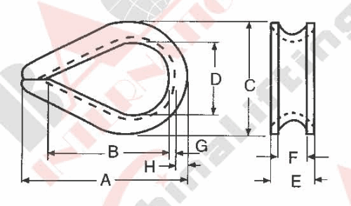 STANDARD WIRE ROPE THIMBLES 23208 23209 23210 23211