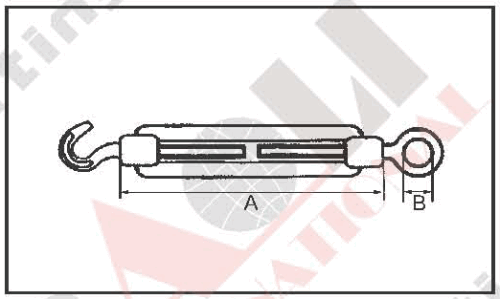 DIN 1480 TYPE TURNBUCKLE EYE AND HOOK AISI:304 or 316 24158S 24159S