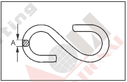 S.S. " S " LIGHT HOOK AISI:304 or 316