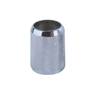 Chromed plastic nut with decorative pattern