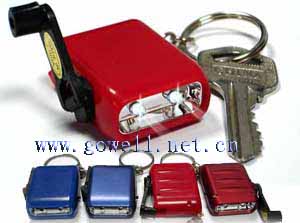 Mini Crank Dynamo Flashlight  Key chain