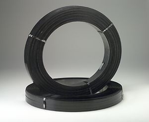 Black painted steel strapping