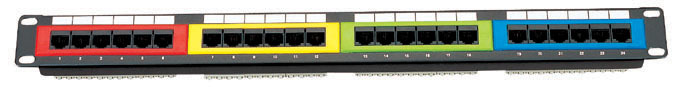 24 port cat.5e color patch panel