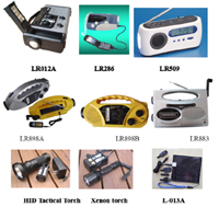 Solar/Crank Hand Radio , HID Xenon torch, Solar Mobile Phone Charger