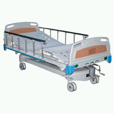 Central Controlled Manual 3-rocker Nursing Bed with ABS Bed Head