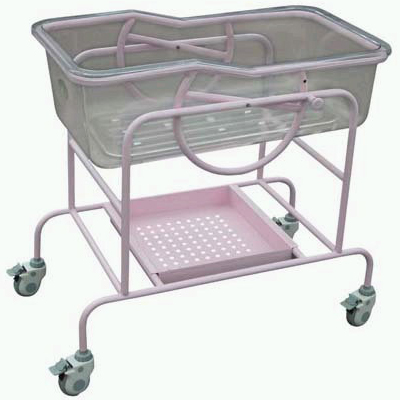 Plastic-Spray Organic Glass Tilted Baby Trolley