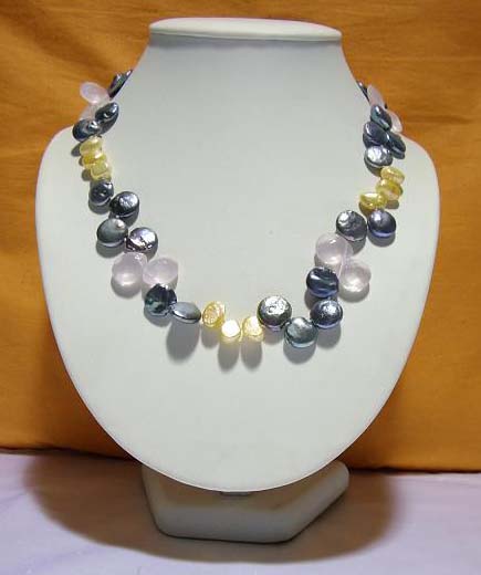 Coin Pearl Necklace-pearl jewelry