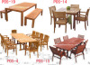 patio wooden furniture outdoor dining table garden folding chair set4-2