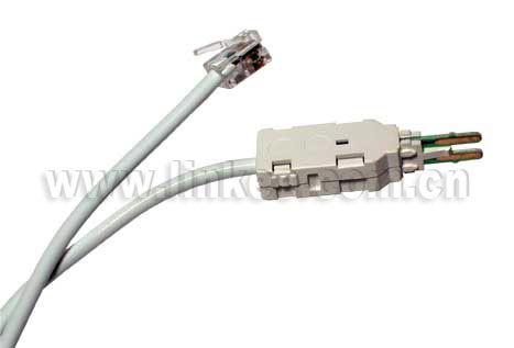 4-pole test cable, 6P4C