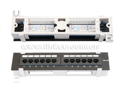 12 Ports Cat.5e unshielded mounted Patch Panel