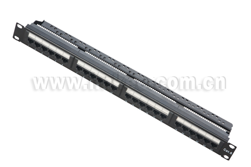 24 Ports Cat.6 Unshielded Patch Panel with Metallic rack