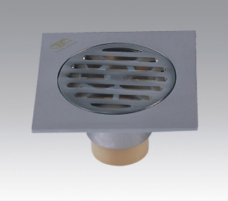 Aluminium nickel brushed floor drain with four-function