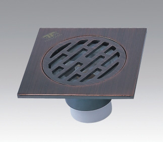 Aluminium red antique brass floor drain with four-function