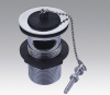 Brass chrome plated waste drain with rubber plug and chain