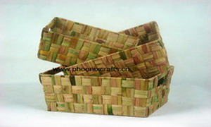 rattan basket, rattan box, rattan tray, rattan wares, rattan crafts, water hyacinth basket