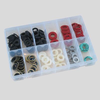 Fibre drain plug gasket assortment