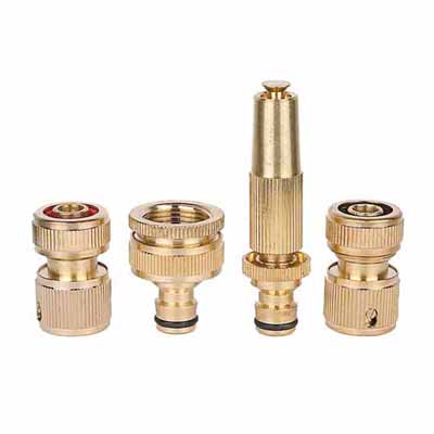 4pcs Brass Hose Basic Fitting Set