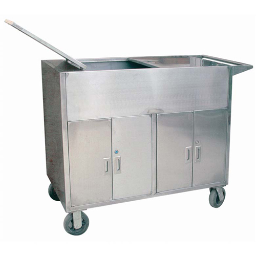 Stainless steel sealed goods delivery trolley