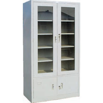 Drug cabinet with stainless steel base