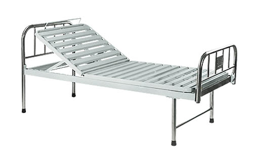 Portable and single bed of fold in bedside in steel