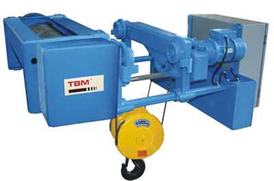 TBM low heardroom electric rope wire hoist (4/1 rope reeving)