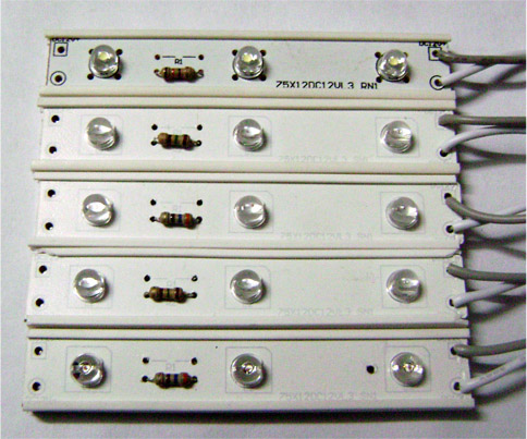 3 straw leds module