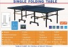 Single folding table tennis table