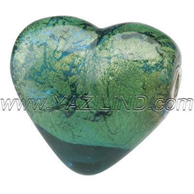 Lampwork glass heart pendant