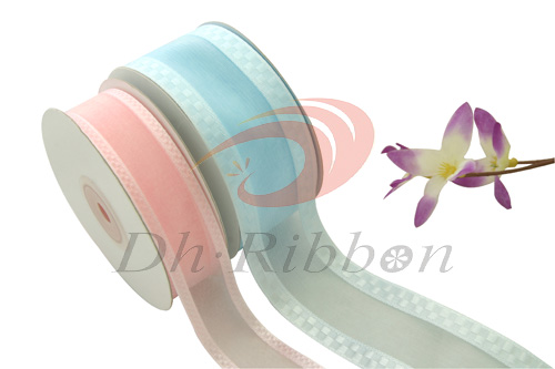 nylon organza ribbon with checked edge