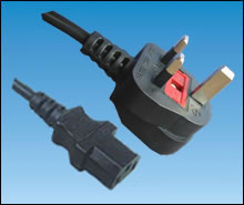 BS power cord with IEC 320 plug connecter