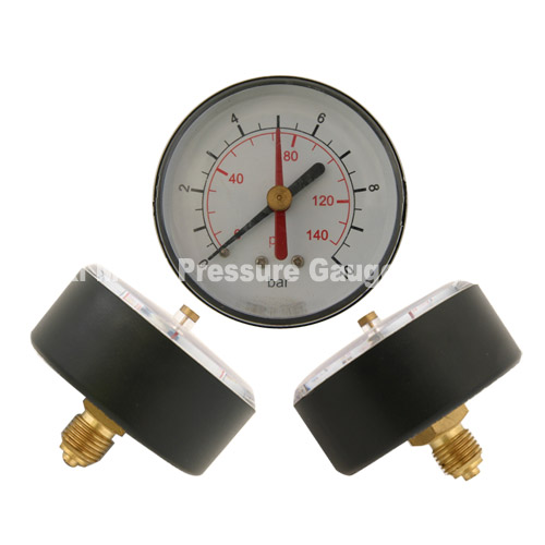 PLASTIC CASE PRESSURE GAUGE WITH RED POINTER