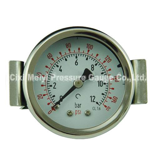 Steel Chrome Case Pressure Gauge with U Clamp