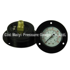 Black Steel Case Pressure Gauge with Flange