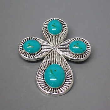 TURQUOISE CROSS PIN