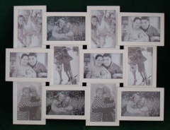 wooden 12 opening collage photo frame