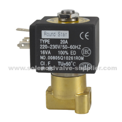 120V 3 way miniature 1/8'' water brass solenoid valve