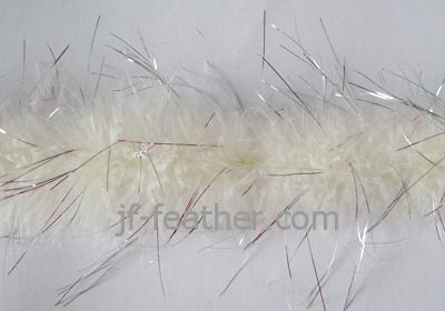 Marabou Boa in White And Silver