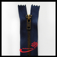 Antiqure brass zipper