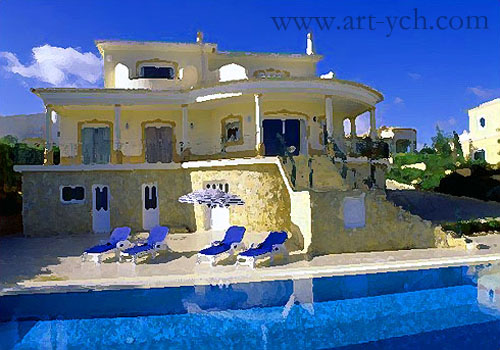 Architecture oil painting