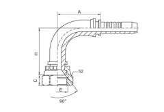 90°SAE Female 90°Cone Seat SAE j513