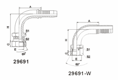 90°JIS GAS Female 60°Cone Seat